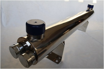 Stainless UV chamber close‑up